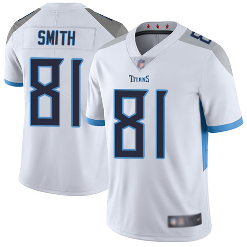 Tennessee Titans Limited White Men Jonnu Smith Road Jersey NFL Football #81 Vapor Untouchable->women nfl jersey->Women Jersey